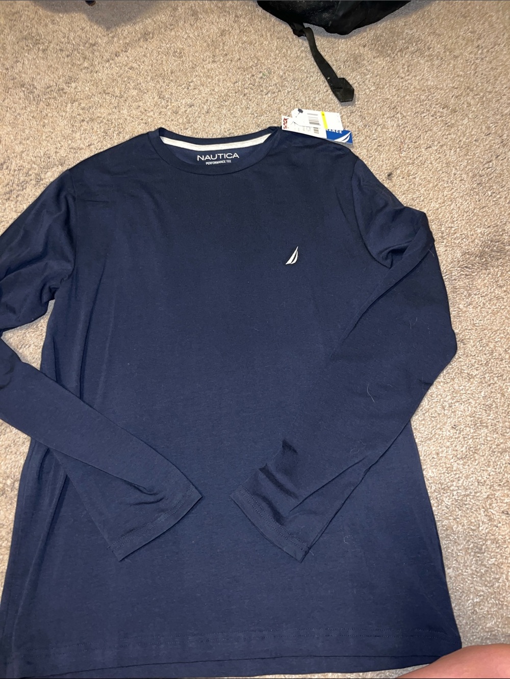 Nautica Men’s Long-Sleeve Crewneck Shirt - Navy Blue